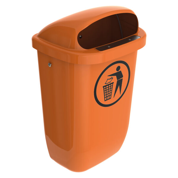 DIN-Abfallbehälter orange